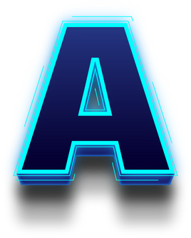 Alphabet Blue Tech. Letter A